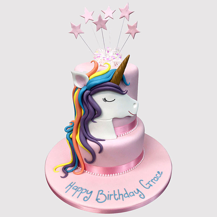 Starry Unicorn Truffle Cake