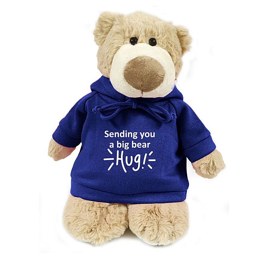 Super Soft Mascot Bear With Blue Hug Hoodie