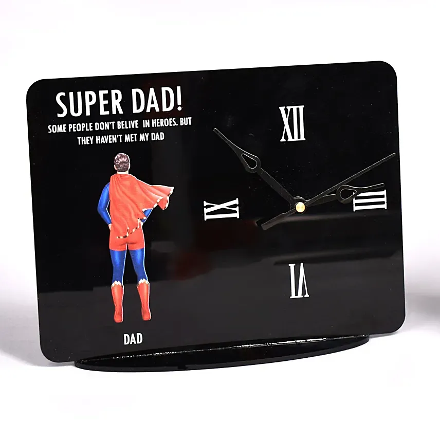 Time to Honor Dad: Personalized Table Clock for Superhero Dads
