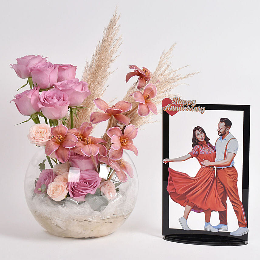 Tulips and Roses with Fun Caricature