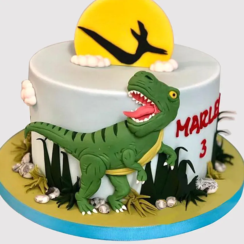 3D Dinosaur Vanilla Cake