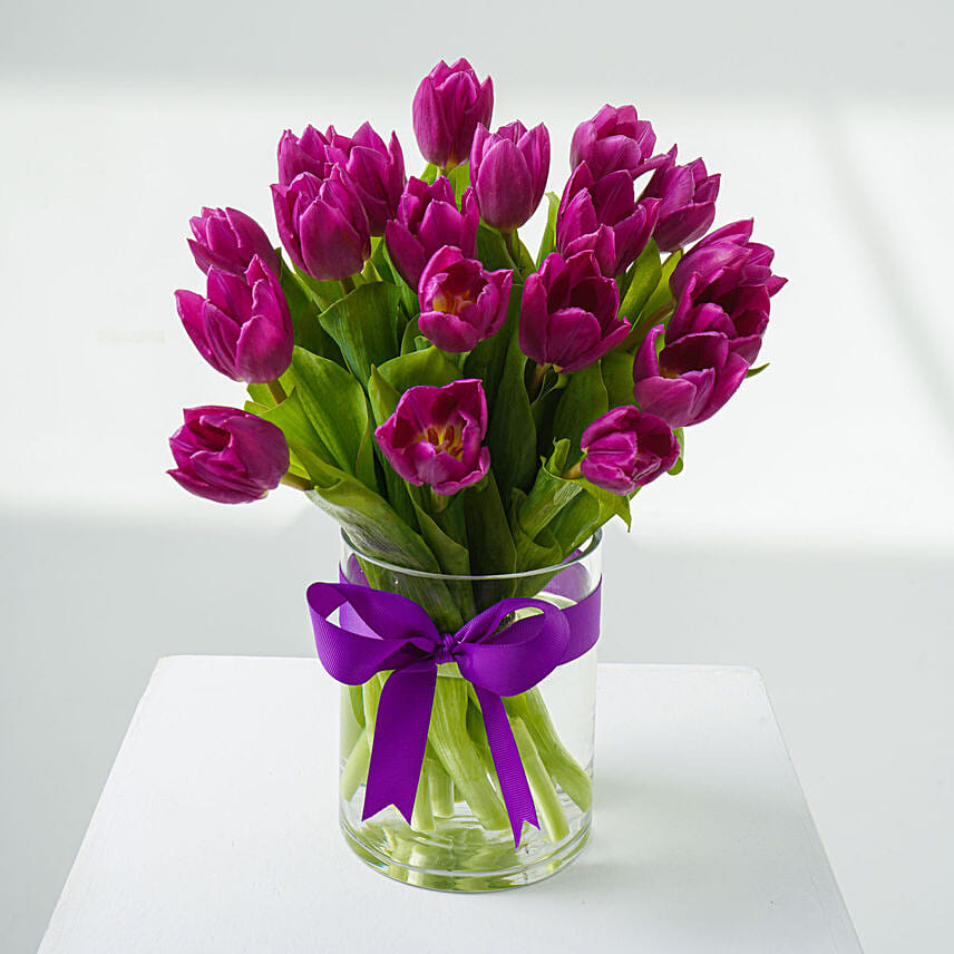 20 Purple Tulip Arrangement