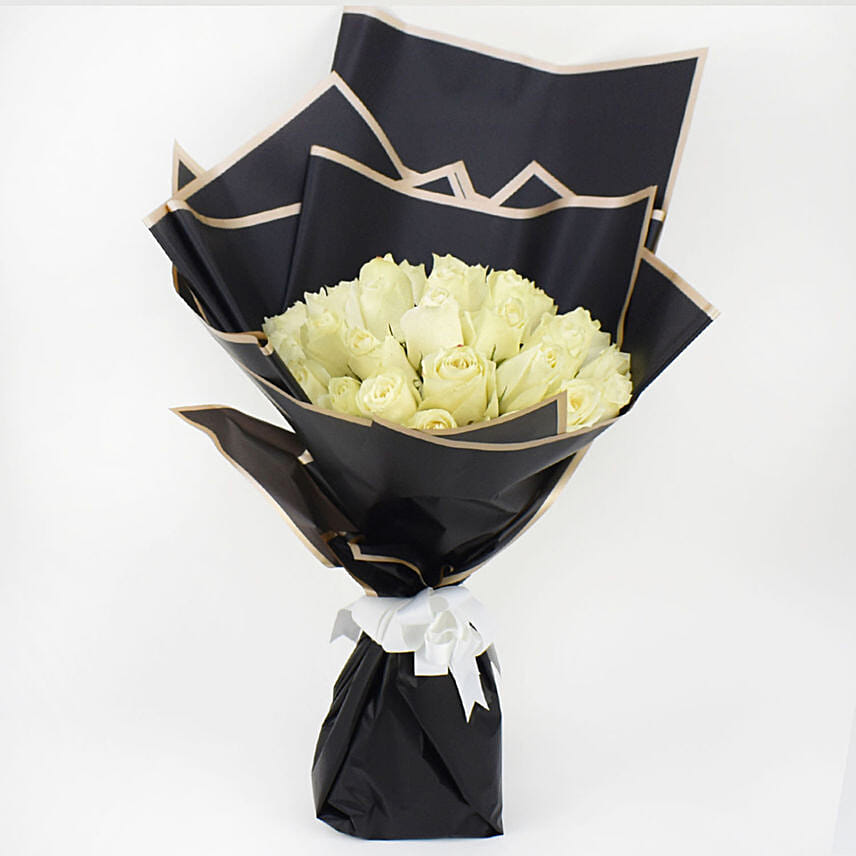 35 White Roses Designer Bouquet