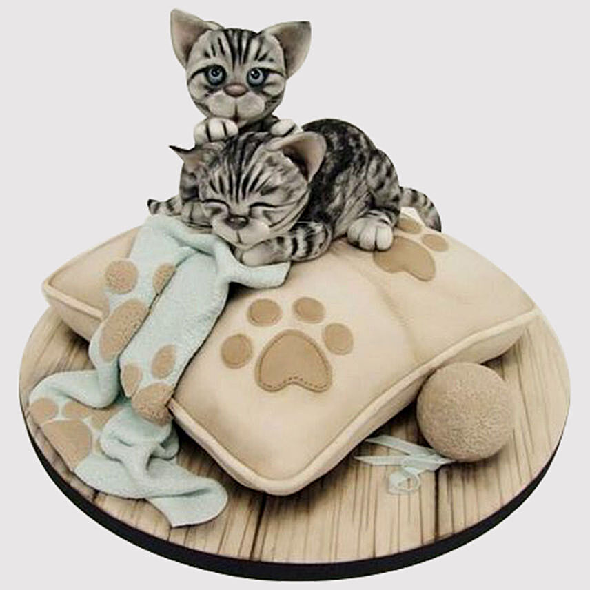 Adorable Cats Marble Cake