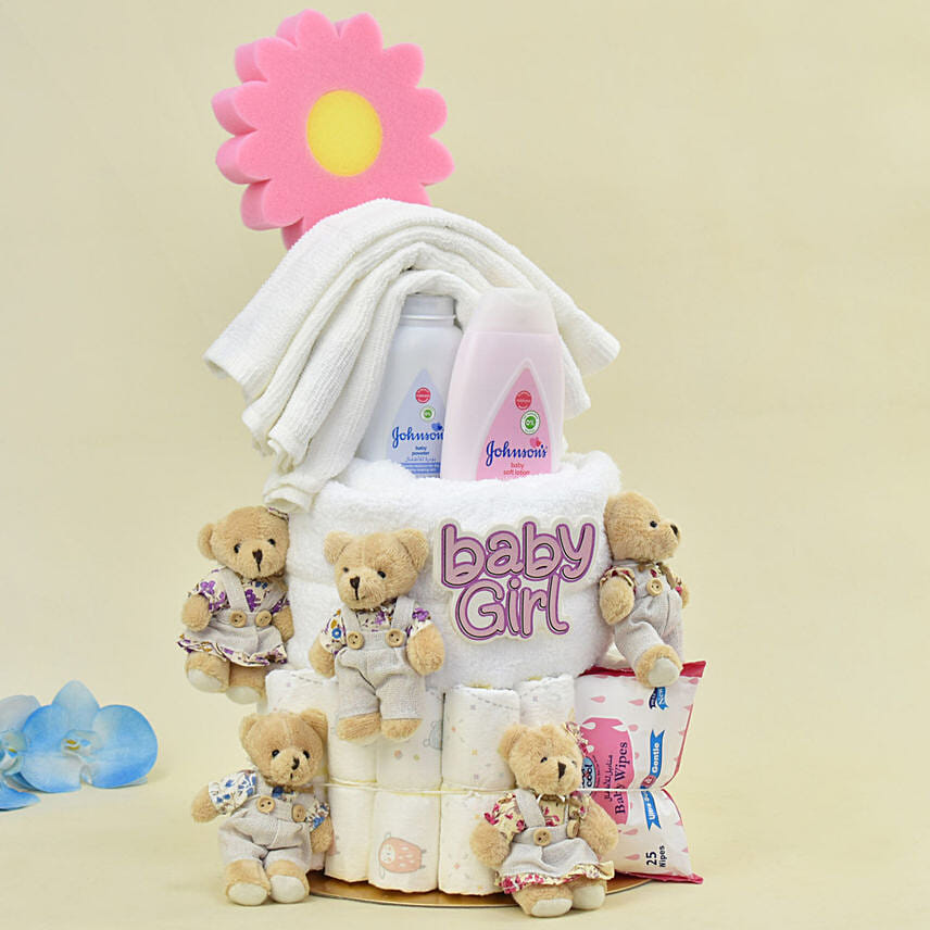 Baby Girl Happiness  Diaper Bouquet