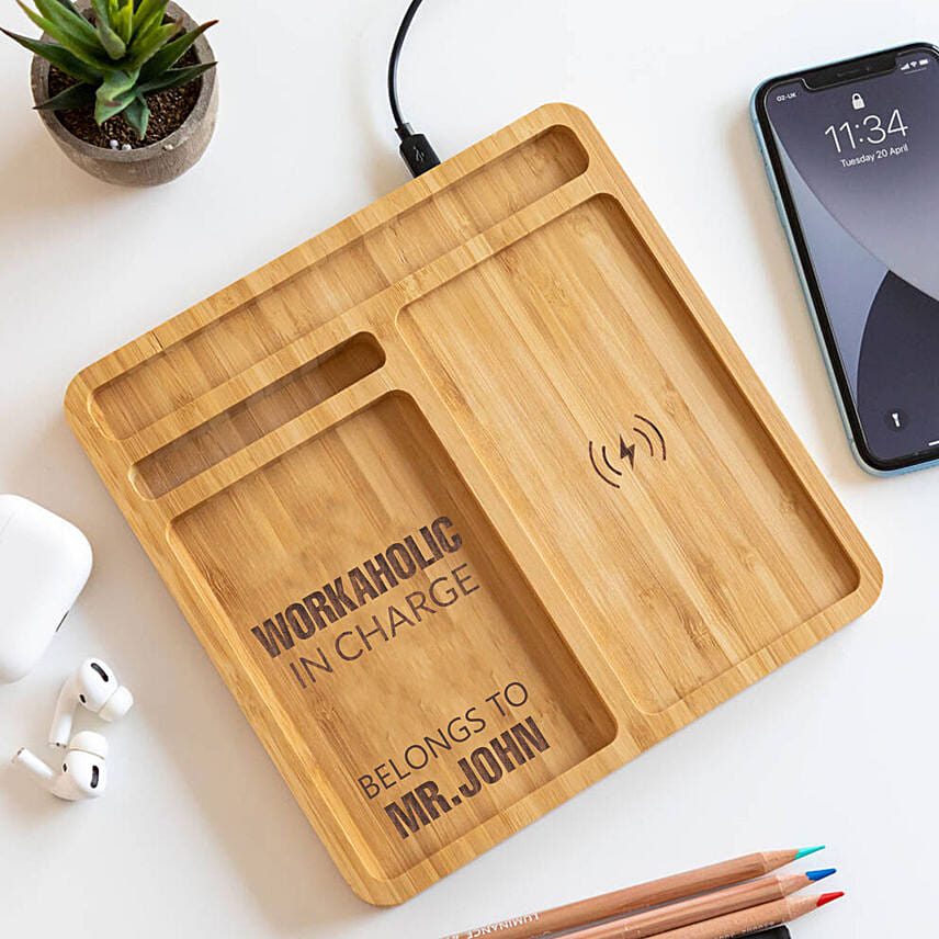 Bamboo Wireless Charger Docking Station