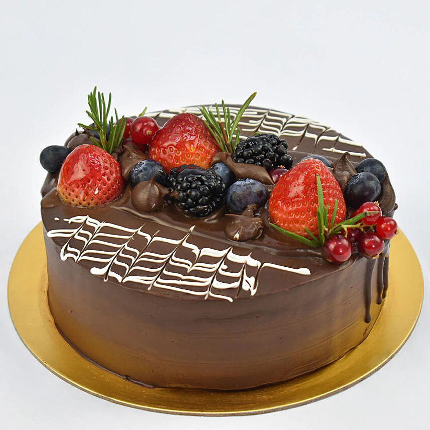 Berries Vegan Chocolate Cake 4 portion