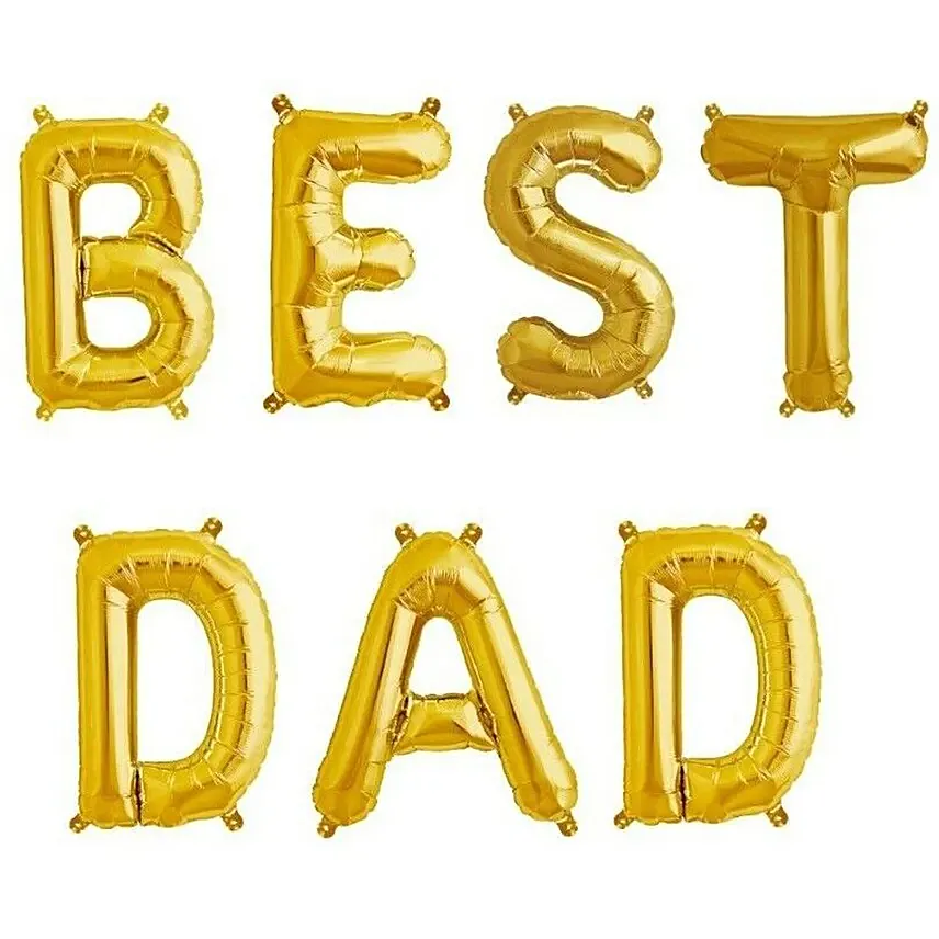 مجموعة من بالونات الفويل الذهبية على شكل أحرف أفضل أب