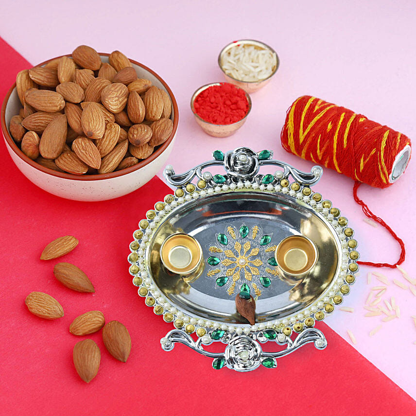 Bhaidooj Thali Blue