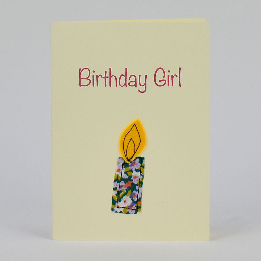 Birthday Girl Candle Handmade Greeting Card