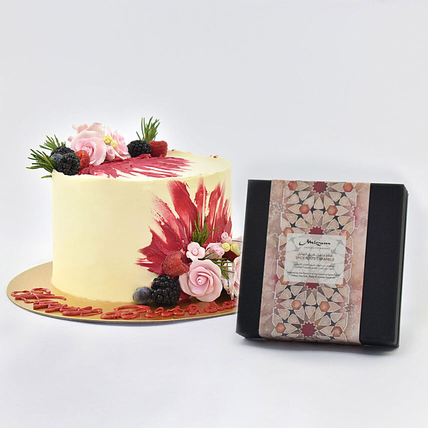 Birthday Surprise Vanilla Cake with Mirzam Chocolates