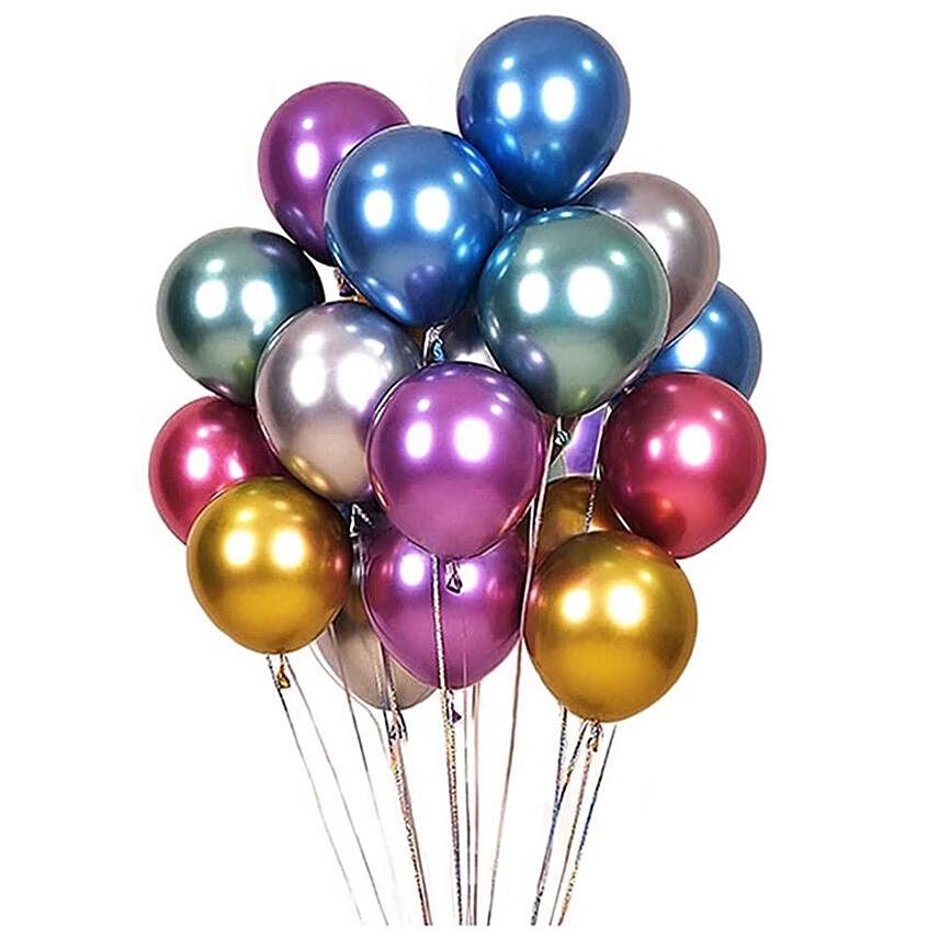 Bunch of 20 Multicolous Chrome Balloons