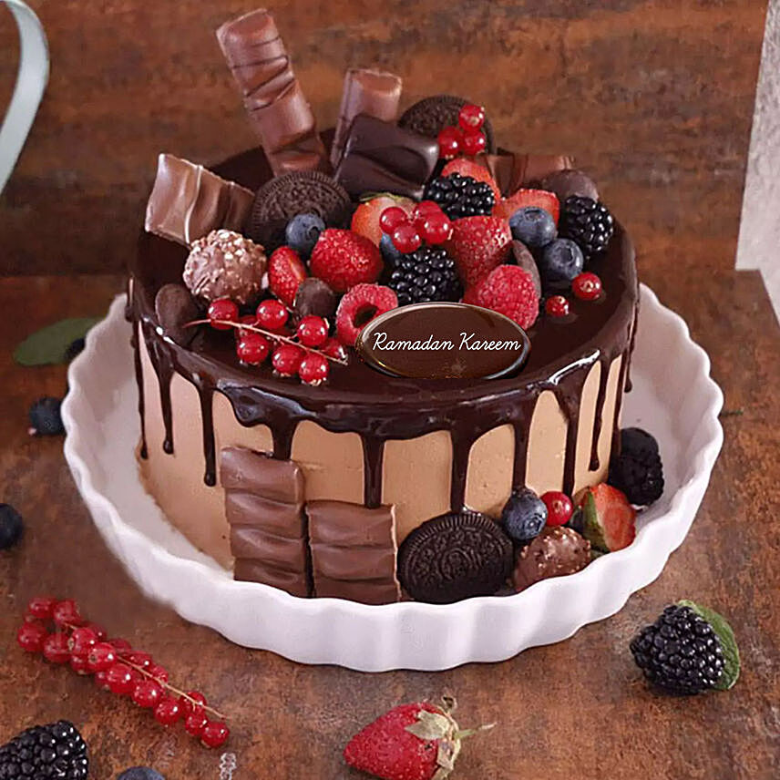 Candy Topped Choco Cake For Ramadan
