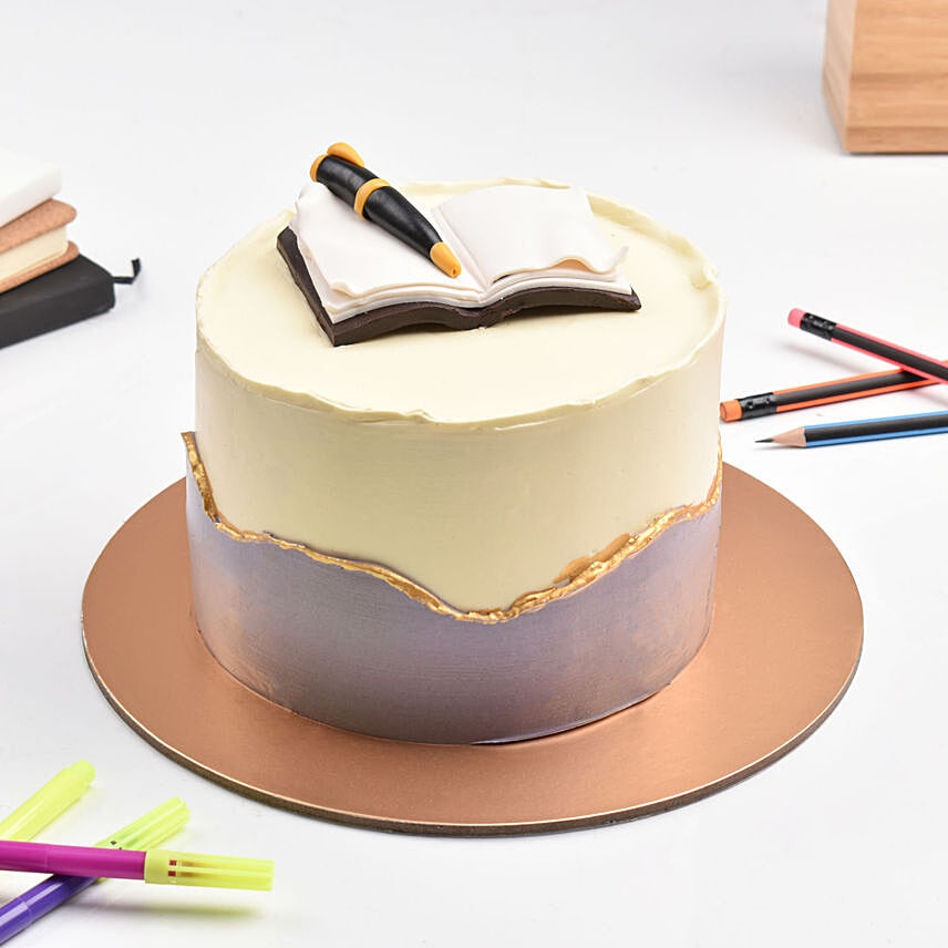 Delight Book And Pen Designer Cake