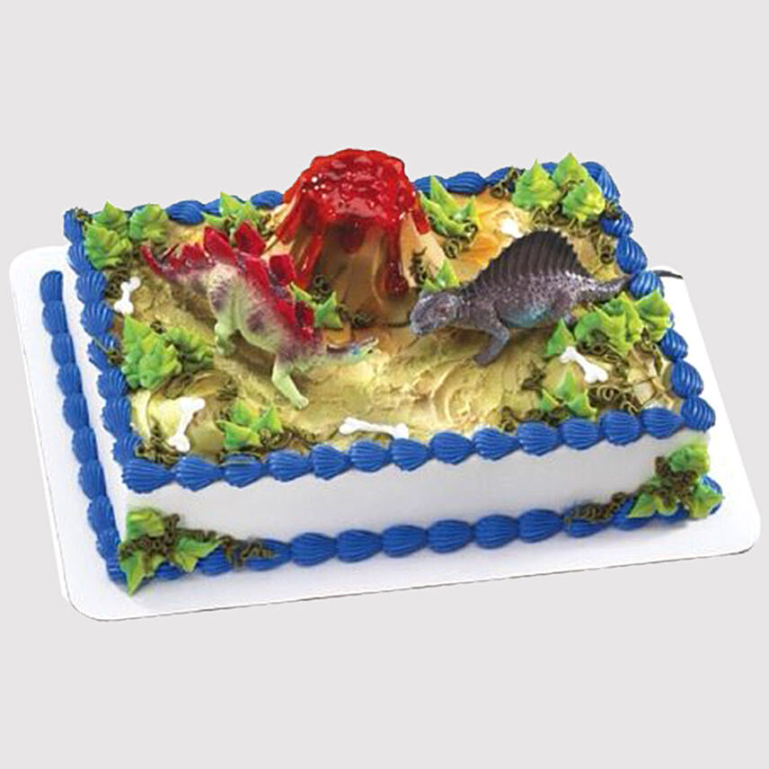 Dinosaur and Volcano Marble Cake