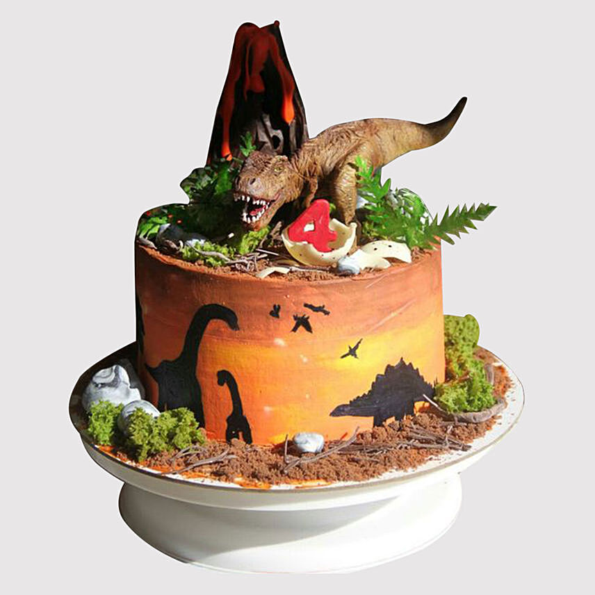 Dinosaur Land Truffle Cake
