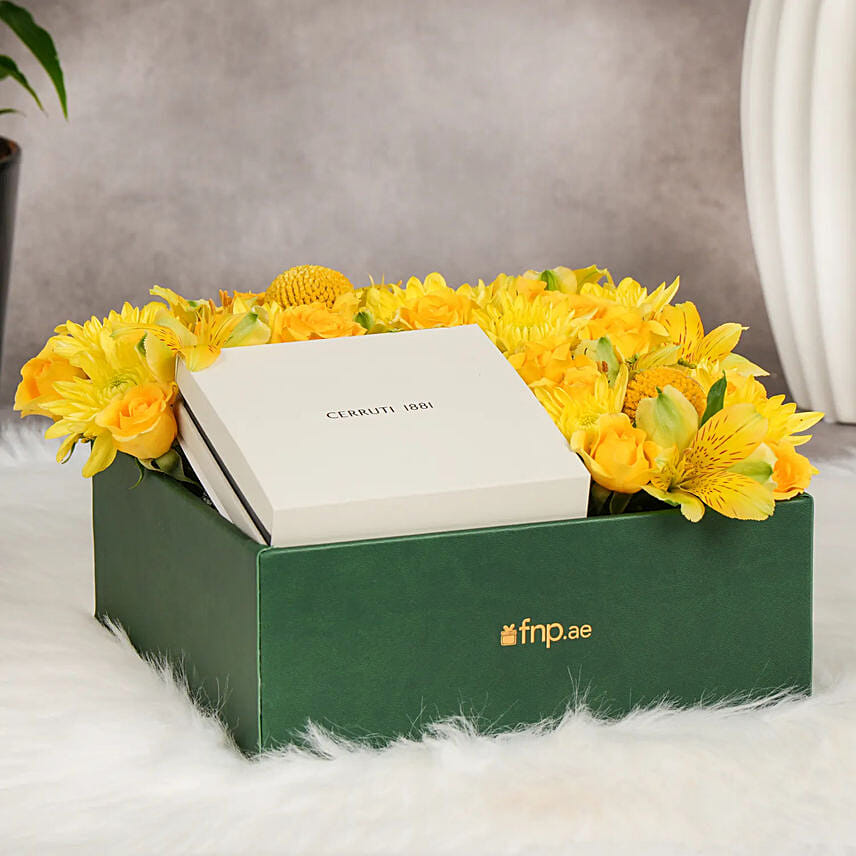 Online Butterflies By Cerruti 1881 with Flowers Necklace and Earrings Gift Delivery in UAE FNP