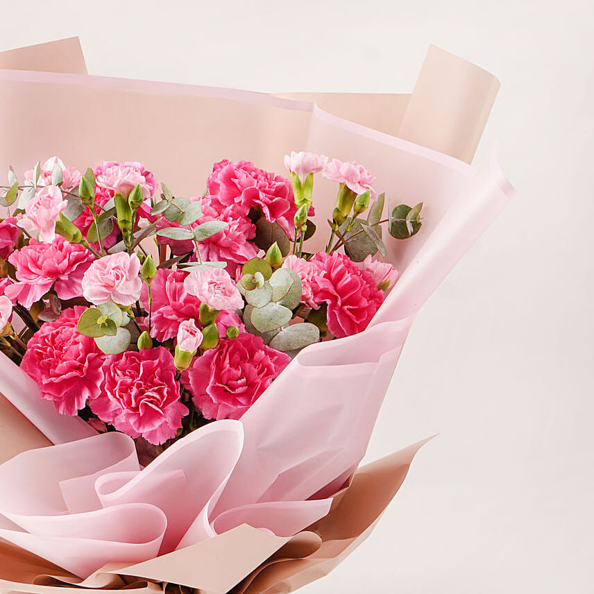 Online Birthday Wish Carnations Bouquet Gift Delivery in UAE FNP