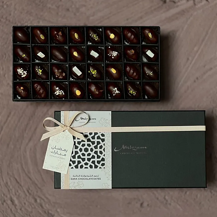 Dark Chocolate Dates Box Of 50 By Mirzam
