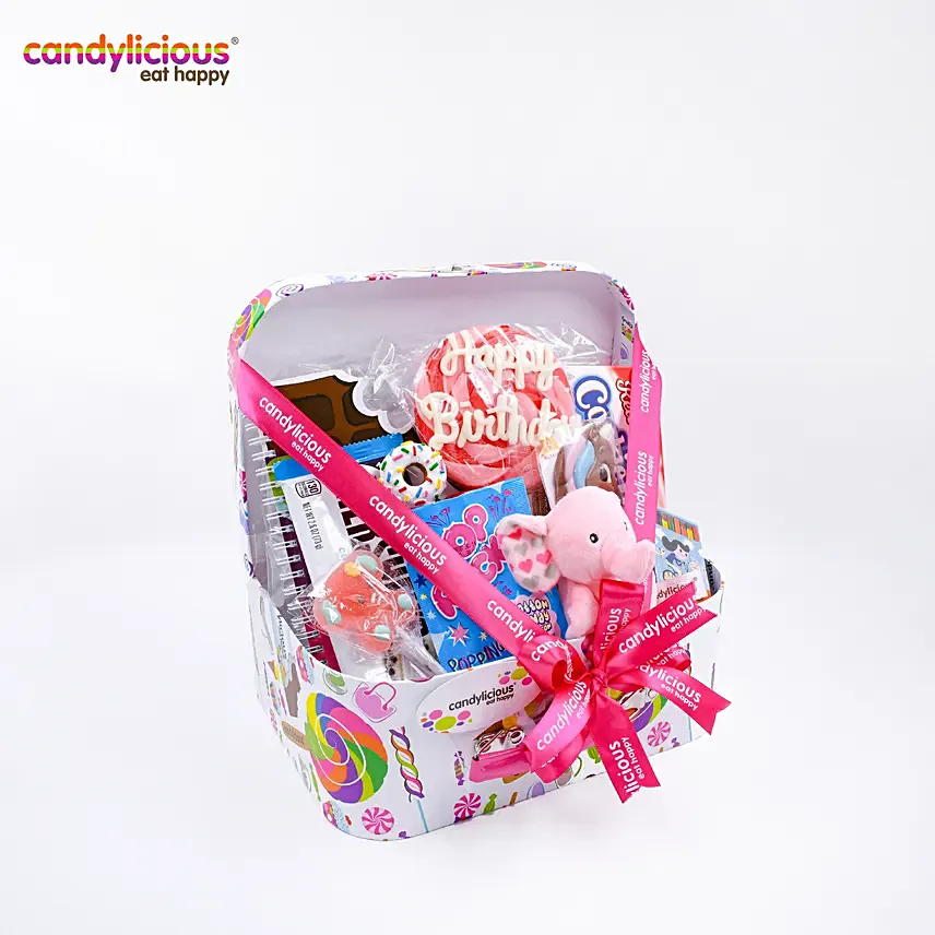 Candylicious Candy Mix Happy Birthday Suitcase Hamper