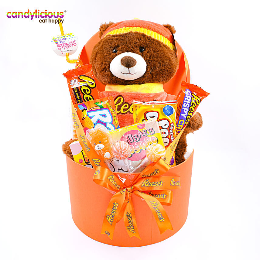 Candylicious Gift Box Regular Hamper With Reeses Bear