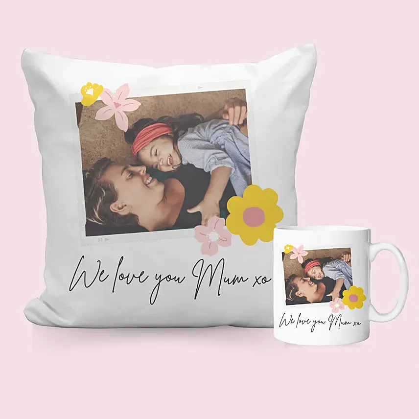 Smiles With Mom Personalised Cushion & Mug