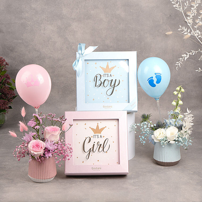 Bostani Chocolates Big Twins Birth with Flower