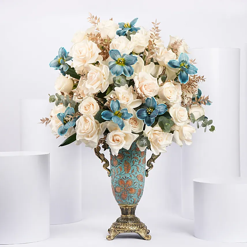 Luxurious Ohara Roses And Tulips Arrangement