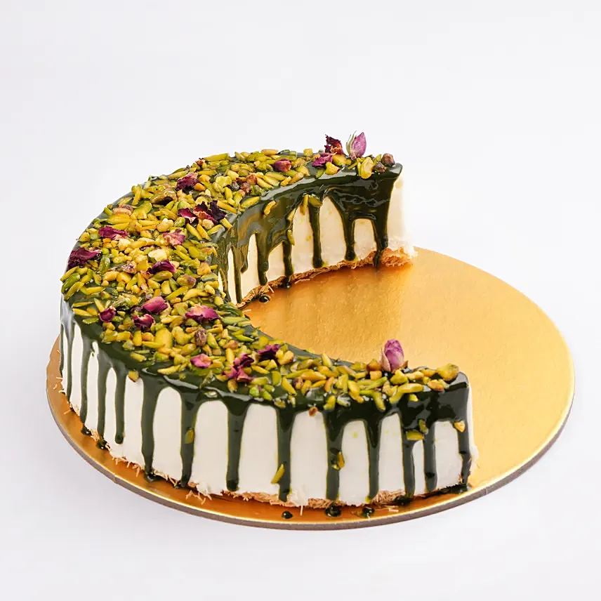 Kunafa and Pistachio Crescent Moon Cake