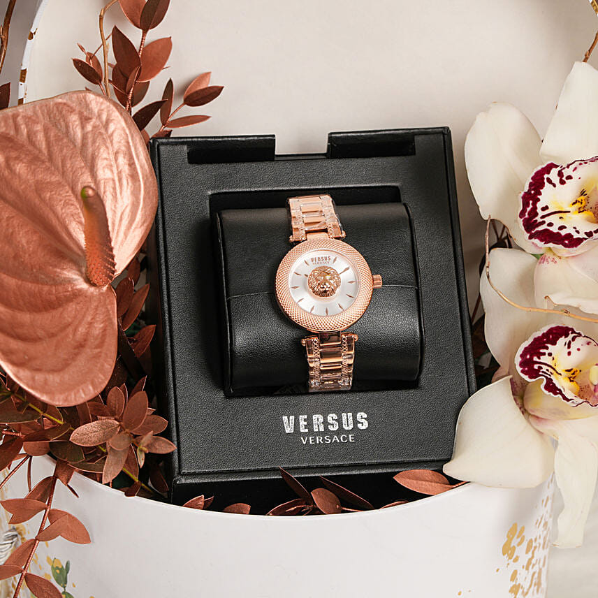 rose gold versace watch