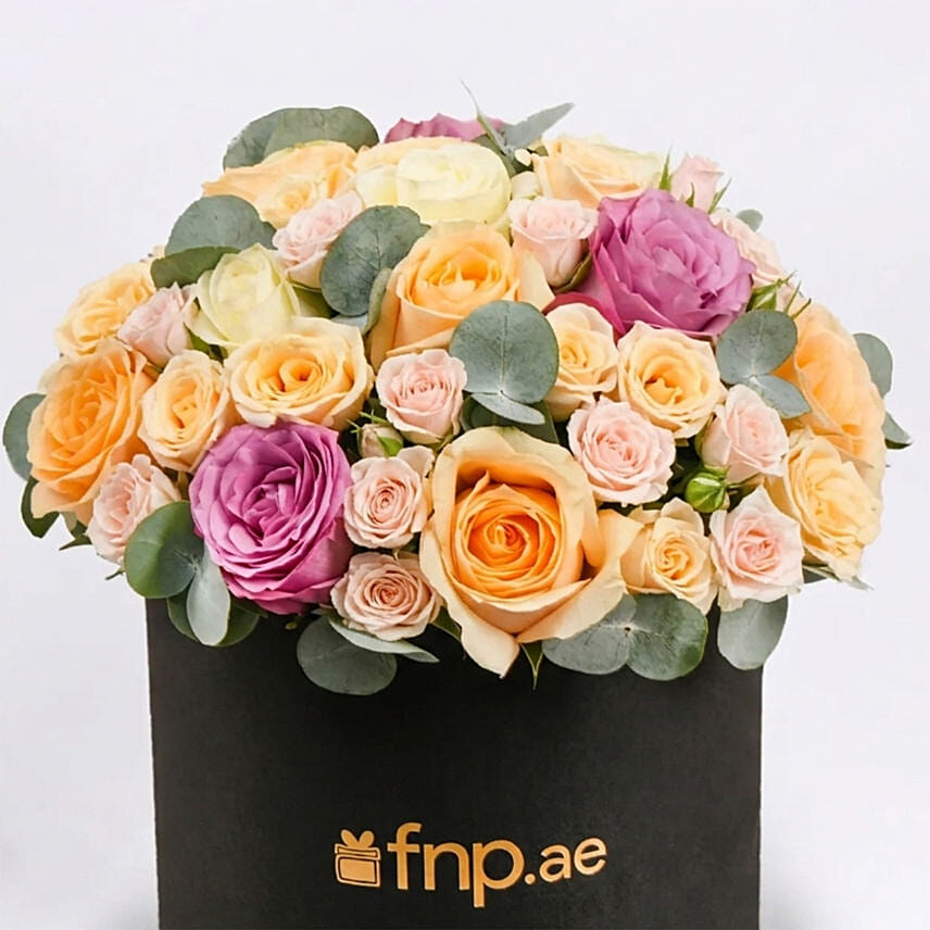 Order Mix Roses in Black Box Online | Same-Day Delivery UAE - Fnp.ae