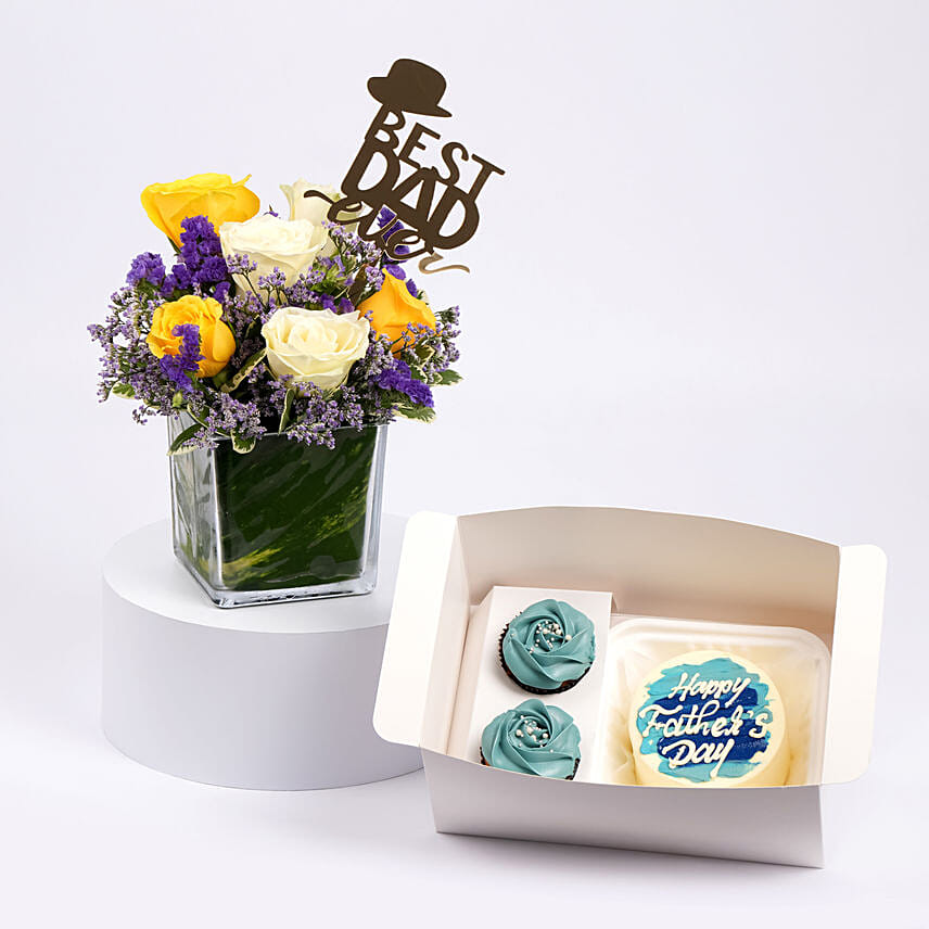 Best Dad Flowers Bento Cake Cupcakes