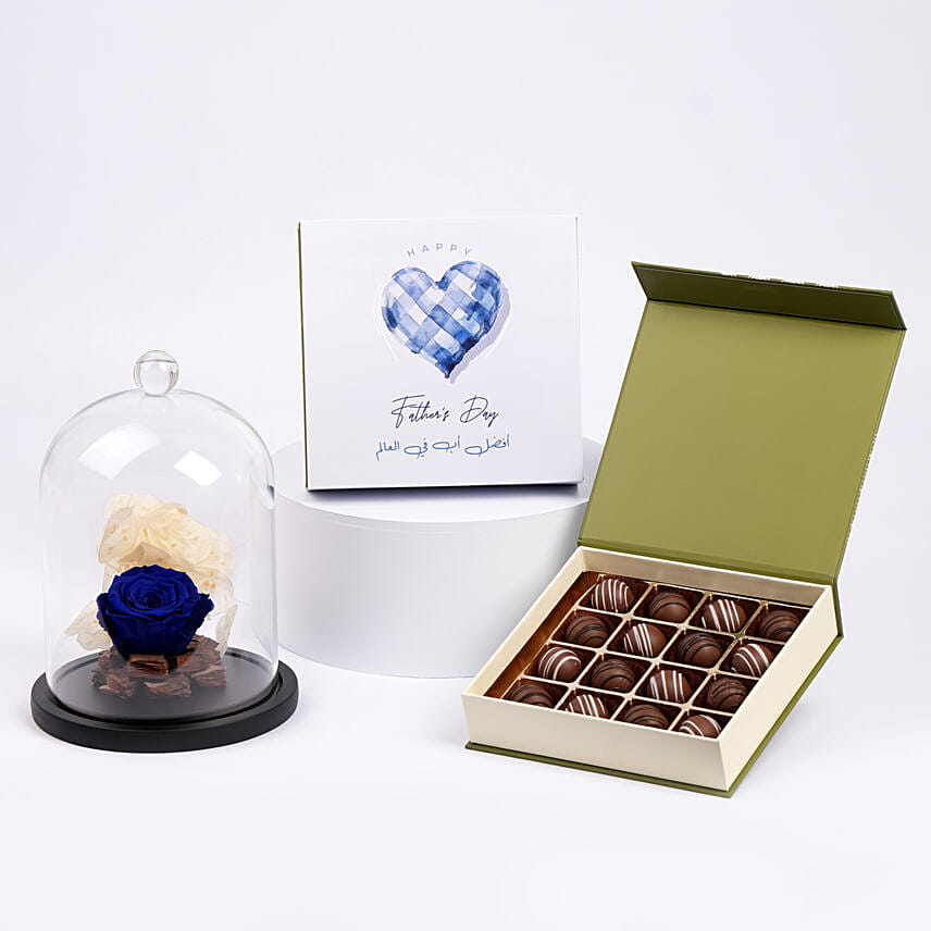 Chocolate and Forver Rose for Dad
