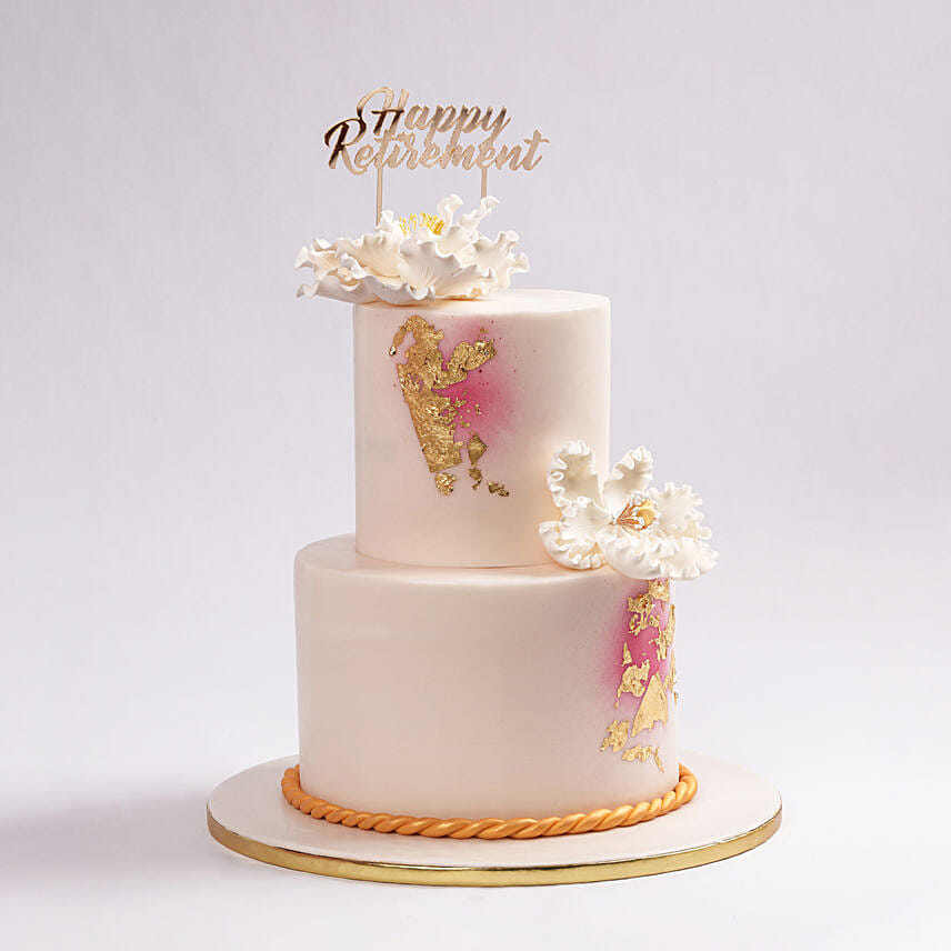 Golden Blossoms of Retirement Marble Cake
