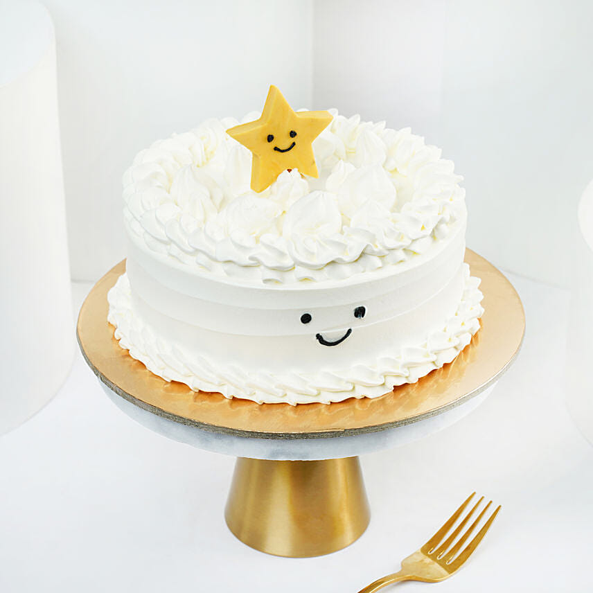 Smiling Star Vanilla Cake 8 Portion