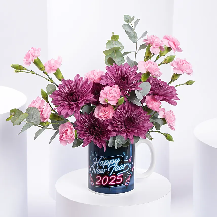 New Year Flowers Mug