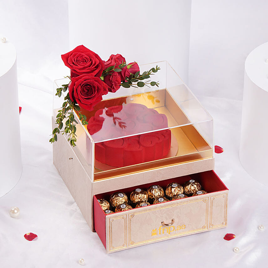 Cake Rochers and Roses Box for Valentines