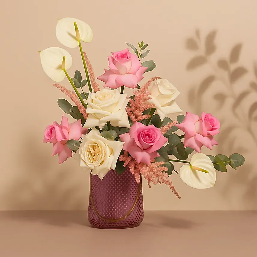 Feminine Bloom Glow In Vase