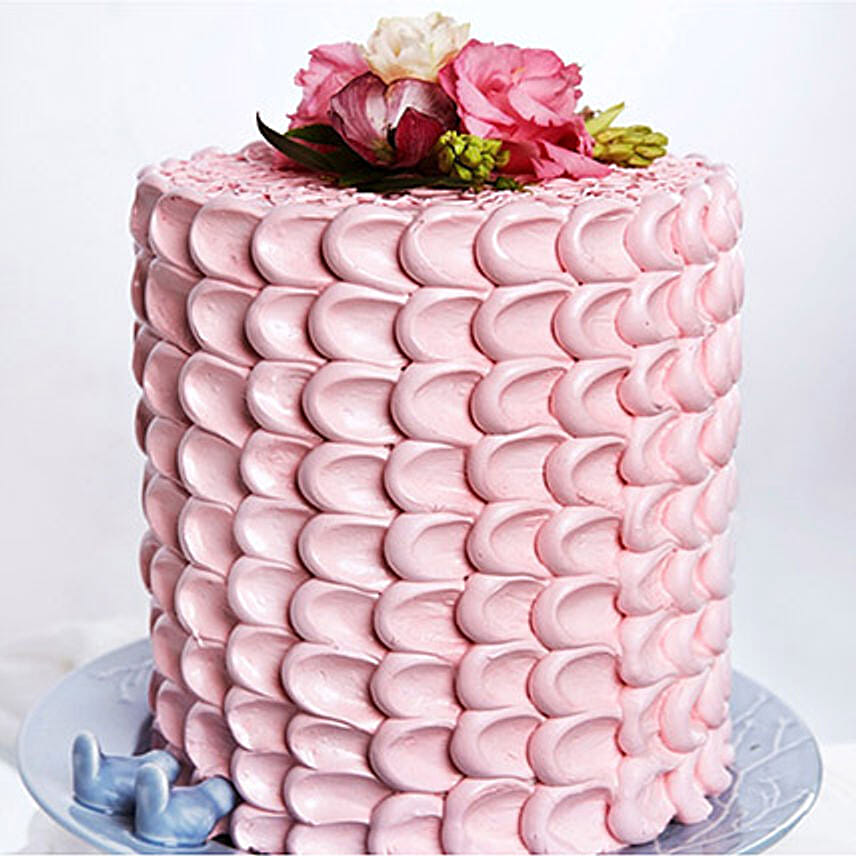Order Floral Pink Cake 3 Kg Vanilla Flavour Online | Same-Day Delivery ...