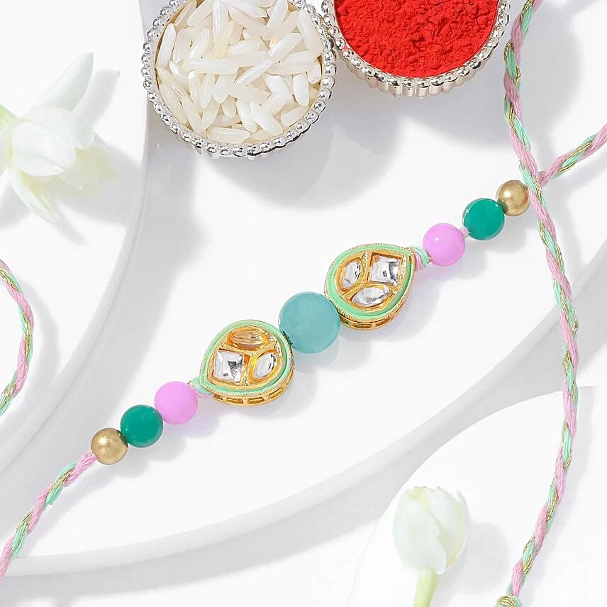 Royal Radiance Kundan Rakhi: Rakhi