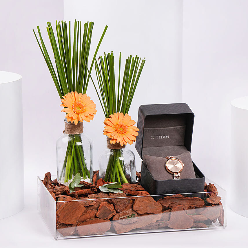 Titan Raga Showstopper Watch with Perfume: Titan Watches