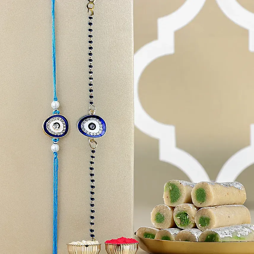 Feng Shui Guardian Evil Eye Bhaiya Bhabhi Rakhi And Kaju Roll: 