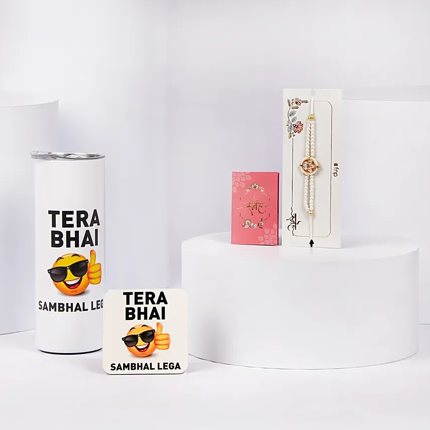 Rakhi with Tumbler Gift Set: Personalised Gifts for Rakhi
