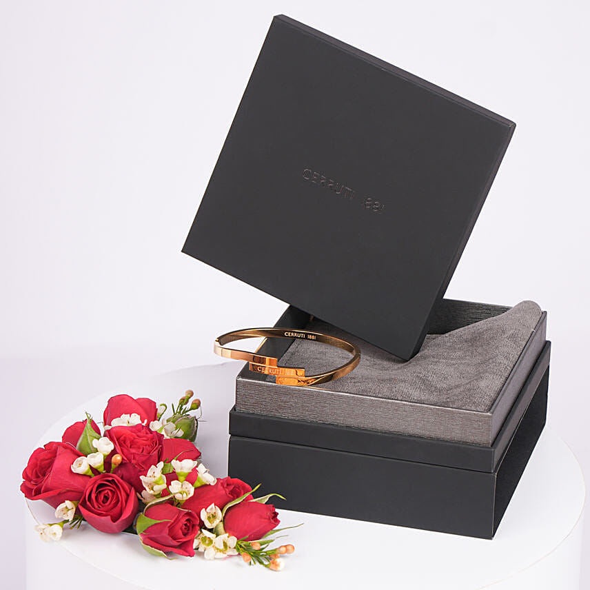 Cerruti 1881 Three Layer Gold Plated Bangle for Her: 
