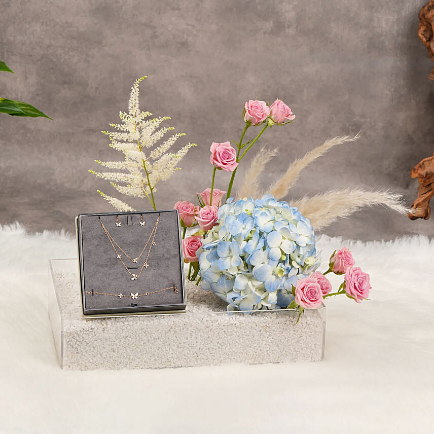 Cerruti 1881 Butterfly Jewel set with Floral Arrangment: Cerruti 1881 Accessories