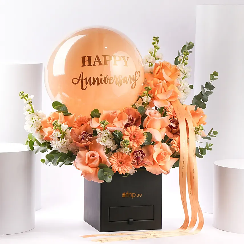 Elegant Anniversary Flower Box: Gifts 
