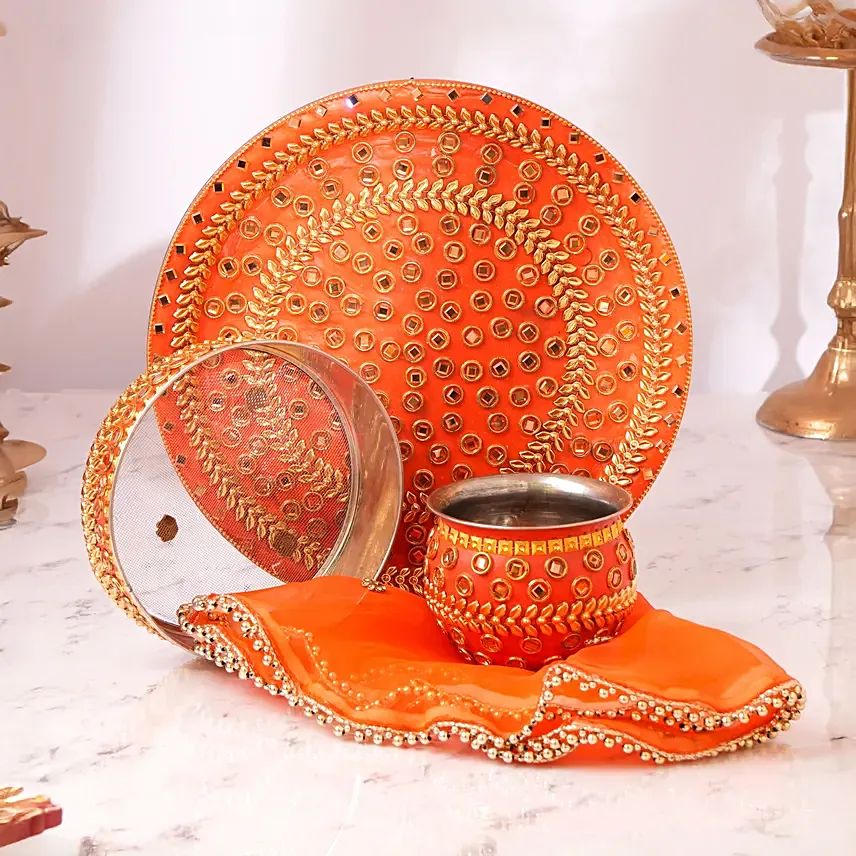Shubh Sankalp Karwa Chauth Thali Set: Pooja Thali 