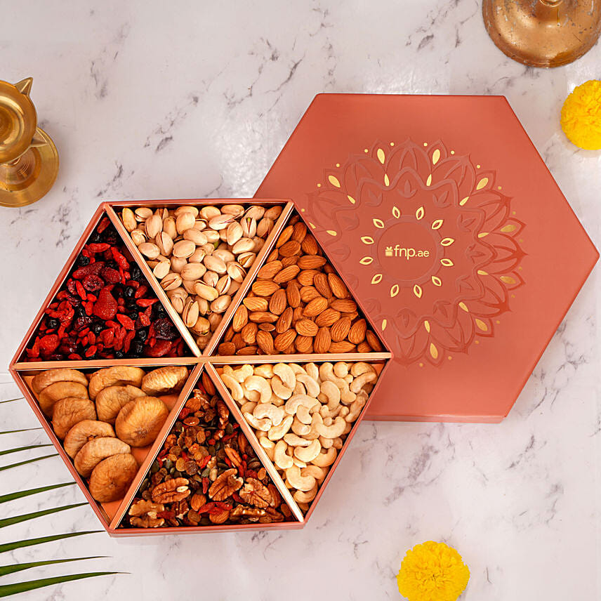 Diwali Hexa Nutritious Treasures: Dry Fruit Hampers for Diwali