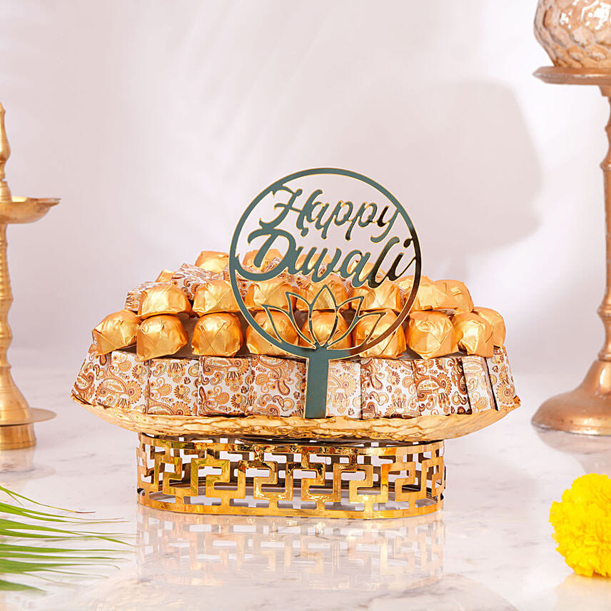 Golden Glow Diwali Chocolate Tray: Diwali Chocolates