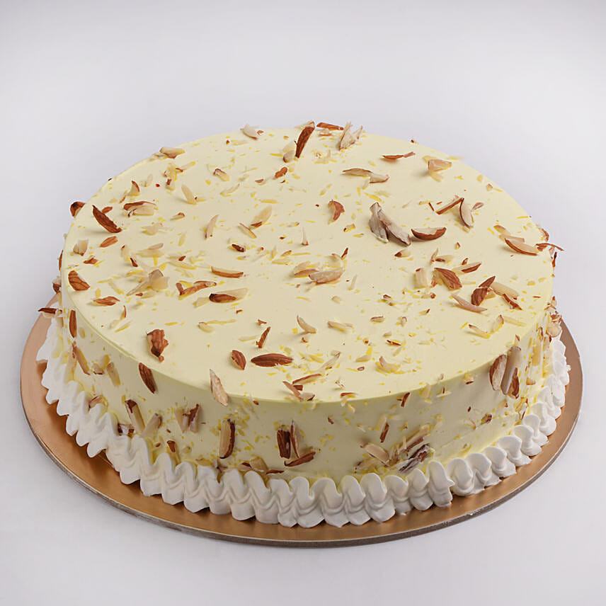 Eggless Almond Studded Vanilla Delight Eggless Almond Studded Vanilla Delight: Diwali Cakes